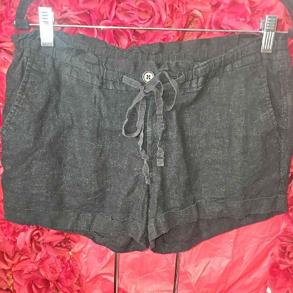 Old Navy Women's Black High Waist Linen/Rayon Shorts Size 8